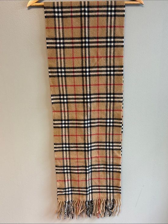 Burberry Accessories - Burberry Nova Check Lambswool Scarf Made in England Camel Plaid 74" x 11.5"